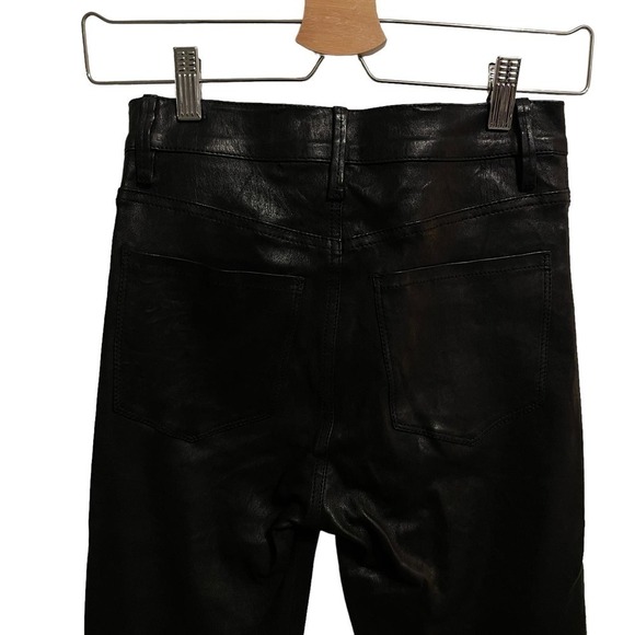NWT FRAME Le Sylvie High Waist Slender Straight Lambskin Leather Pants Size 25 - Picture 4 of 12